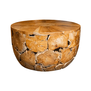Table basse artisanale ARTERRA Premium, meubles de salon, Indonésie, appartement, table en teck rustique, table en racine de teck, bois naturel fait main - Product Image 1