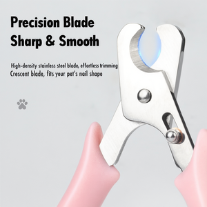 กรรไกรตัดเล็บสัตว์เลี้ยงสแตนเลสสำหรับแมวและสุนัข พร้อมด้ามจับ PP ฝาครอบนิรภัย ใบมีดรูปวงรี อุปกรณ์กรูมมิ่ง - Product Image 2