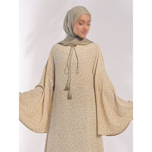 Elegante Abaya para Mujer, Transpirable, de Polietersulfona Sedosa, Manga Larga, Ligera, Vestido Musulmán con Diseños Personalizados - Product Image 3