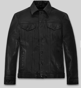 Veste en cuir unisexe modèle 2026 – Écologique, respirante, coupe-vent, col montant, logo frontal, style vintage - Product Image 1