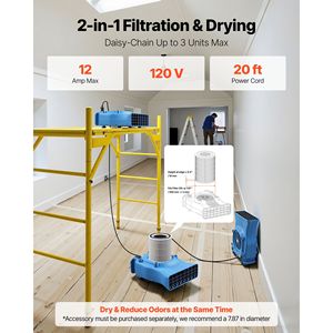 Ventilateur Souffleur Portable Léger 1000 CFM à Flux d'Air Multi-Angles avec 2 Vitesses, Séchoir à Tapis pour Ventes de Rangements - Product Image 6