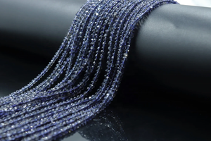 Excelente FORMA DE Rondelle facetada 4mm Iolite Beads Piedra preciosa natural para la fabricación de joyas - Product Image 6