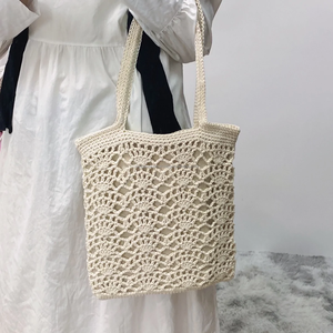 Bolso de mano de ganchillo hecho a mano de alta calidad de lujo para mujer, bolso de playa de Tamaños cómodos, forro de algodón, proveedor indio, estilo informal - Product Image 1