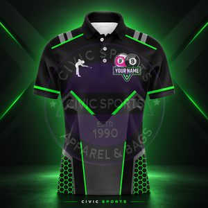 Camiseta de Billar Sublimada con Impresión Personalizada, Transpirable, de Poliéster, con Diseño de 9 Bolas, de Secado Rápido, Estilo Deportivo para Hombre - Product Image 2