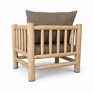 Gubuk Bali Scandinavian Modern 1-Seater Teak <b>Inflatable</b> <b>Sofa</b> Eco-Friendly Rectangular 70x70x65mm for Living Room - Product Image 3