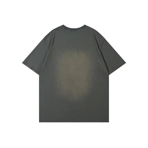 T-shirt en coton noir surdimensionné pour homme, couleur unie, décontracté, à manches courtes, tricoté, teint uni, pour l'été - Product Image 4