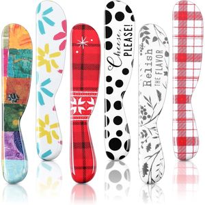 Eaasty Ensemble de 6 Spatules à Beurre en Plastique de 6 Pouces, Colorées, pour Fromage, Cadeaux de Noël pour la Cuisine, Outil pour Fromage Frais - Product Image 1