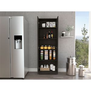 Mobiletto a cinque ripiani con finitura Espresso/Nero Wengue, Mobili da cucina Pipestone - Product Image 1