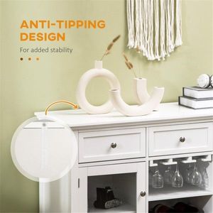 Bar Cabinet for <b>Kitchen</b> or Coffee Bar Storage Sideboard with Stylish Design - Product Image 6