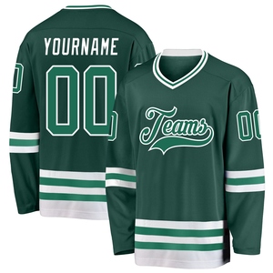 Maillot de hockey vert Kelly-vert-blanc personnalisé de qualité supérieure, vente en gros, le plus vendu, directement de l'industrie - Product Image 1