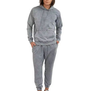 Unisex Reversible Lightweight Streetwear Hooded Tracksuit Set Solid Color <b>Polyester</b>/Cotton Blend Drawstring <b>Joggers</b> Casual Loose - Product Image 6
