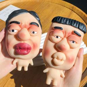 Juguetes Antiestrés, Juguete Blandito de Silicona TPR con Forma de Cabeza Grande y Labios Grandes, Juguete para Apretar con Diseño de Persona Enmascarada para Aliviar el Estrés - Product Image 3