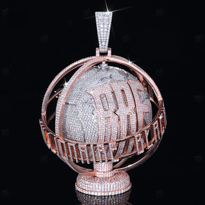 <b>Custom</b> <b>Name</b> Women's IGI Certified 925 Silver Round Brilliant Cut Letter <b>Necklace</b> Pendant Moissanite Hip Hop Personalized Jewelry - Product Image 1