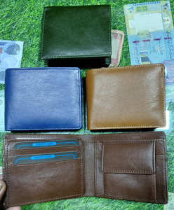 Genuine Leather Vintage Bifold <b>Wallet</b> Premium Handmade Fold Closure Durable Men's Short RFID Blocking Daily Use <b>Card</b> Cash <b>Holder</b> - Product Image 3