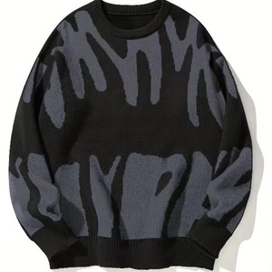 Suéter de punto acolchado para hombre, estilo casual, cálido para invierno, nuevo, antipilling, con logo frontal, cuello redondo, a la moda - Product Image 4