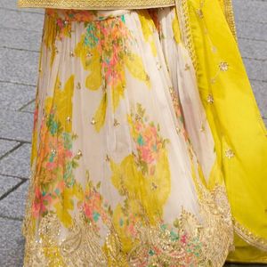 Designer Chinon Silk Embroidered Sharara <b>Suit</b> Set with Dupatta for <b>Women</b> Party Wear <b>Wedding</b> Diwali Ethnic Quick Dry Collection - Product Image 5