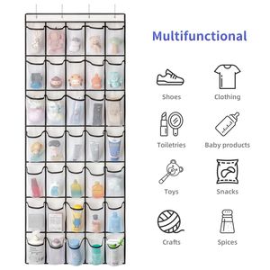 Organizzatore per Scarpe da Appendere alla Porta di Grande Capacità con 35 Tasche, Borsa Portaoggetti Sospesa per 4 Porte - Product Image 2