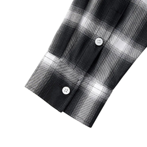 Chemises à carreaux de travail à prix abordable, à manches longues, décontractées, style moderne, à boutons-pression, en flanelle, en coton tissé - Product Image 5