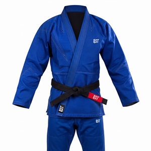 Kimono de Jiu-Jitsu Brasileño Azul QST de Alta Calidad, Fabricación Personalizada, Uniforme Premium de BJJ con Cinturón, Traje de Grappling Unisex 100% - Product Image 5