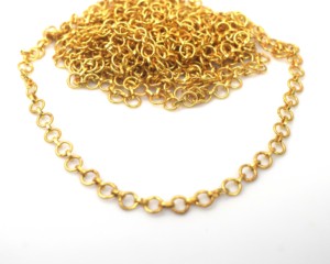 โซ่เชื่อมต่อแบบวงกลมชุบทองสำหรับทำเครื่องประดับ - Product Image 3