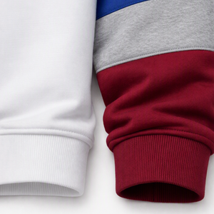 Sudadera de Cuello Redondo para Hombre, Color Sólido, con Bloques de Color, Logotipo Bordado, Corte Holgado, Informal, para Invierno, 100% Algodón - Product Image 5