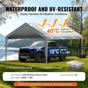 Telo di Ricambio per Carport 12 x 20 piedi, Resistente, Impermeabile, Protezione UV, Facile da Installare, Tenda Superiore per Garage, Riparo per Camion - Product Image 3