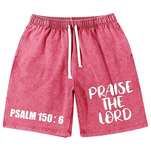 Custom Men's Sweat Acid Wash Casual Shorts Eco-Friendly 260 280 300 GSM Cotton Raw Hem <b>Drawstring</b> Screen Printing Logo Design - Product Image 1