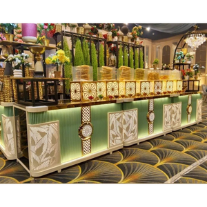 Moderno mostrador de buffet iluminado que ilumina los paneles frontales - Product Image 1