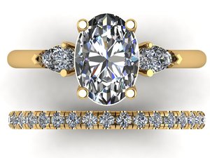 Bagues pour femmes en or et argent, trois tons (jaune, blanc, rose), avec moissanite 2,44 carats, CVD CZ VVS2 couleur D, bijoux de mariage raffinés, vente en gros - Product Image 3