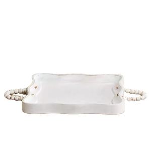 ถาดเสิร์ฟไม้พร้อมที่จับทองเหลืองทำให้เหมาะสำหรับการตกแต่งห้องครัวร่วมสมัยและการจัดงานเลี้ยงอาหารค่ำ - Product Image 1