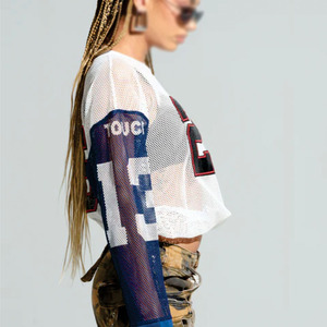 Vente Flash – Maillot de Football Américain Unisexe Oversize, Coupe Courte, en Maille Respirante, Manches Longues, Style Streetwear – Fabricant OEM en Gros USA - Product Image 2