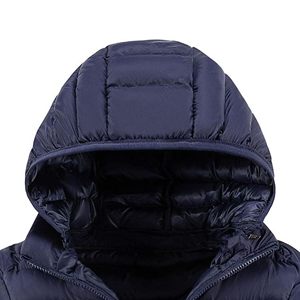 Doudoune épaisse à capuche en duvet de canard, manches classiques, col montant, fermeture éclair, respirante, coupe-vent, imperméable, manteau d'extérieur unisexe - Product Image 4