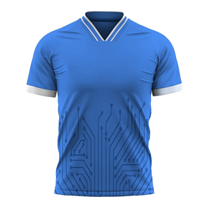 Camiseta de Fútbol para Hombre, Cuello en V, Manga Corta, Estampado Digital, Absorbente de Humedad, Poliéster, Cierre con Hebilla en T, Corte Regular - Product Image 3