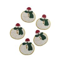 Nouvel ensemble de dessous-de-verre en perles de rocaille brodées à la main, écologiques, pour la maison, les cafés, et comme ornement de Noël, tapis de protection de table 2026