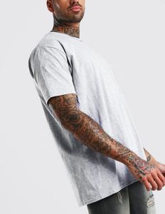 T-shirt Homme Gris Uni Col V Manches Courtes Coupe Droite en Tissu Toile 100% Coton Épais 220g Poids Lourd pour l'Été 2026 - Product Image 6