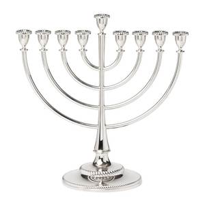 Handmade Metal Menorah Candle Holder With Modern Design For Festive Home And Event Decorations - Product Image 1