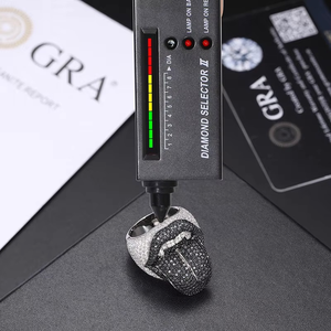 แหวนเพชรโมอิสซาไนต์ VVS1 เงินแท้ 925 สำหรับผู้ชาย สไตล์ฮิปฮอป - Product Image 6