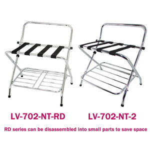 Estante Plegable Metálico para Equipaje con Respaldo Alto y Estante Inferior para Habitación de Huéspedes, Organizador de Almacenamiento para Hotel - Product Image 5