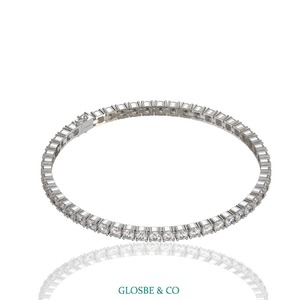 Bracelet tennis classique vietnamien en argent sterling Glosbe & Co, entièrement serti de moissanite GRA, 4 mm, pour usage quotidien, synthétique (moissanite de laboratoire) - Product Image 1
