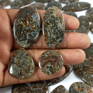 Natural Brown Stick Agate Cabochon Polished Loose Gemstone 20-35mm for Jewelry Making Mix Shape Wholesale Lot - Product Image 5