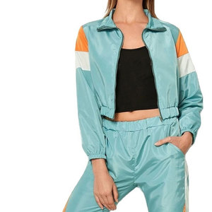<b>Women's</b> Windbreaker Tracksuit Set Hooded <b>Jacket</b> and Pants Breathable Quick Dry Color Block Sportswear - Product Image 6
