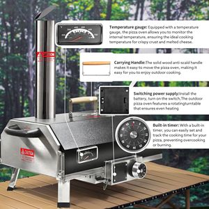 Portatile nero 12 \ "forno a legna da esterno forno a Pellet legno duro controsoffitto forno per cucina all'aperto cortile cucina all'aperto - Product Image 4
