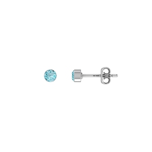 925 Silver Aquamarine Natural Pear Oval Shape Butterfly Lock <b>Stud</b> <b>Earrings</b> Classic Style Bezel Setting Pack 4 Pairs Party - Product Image 1