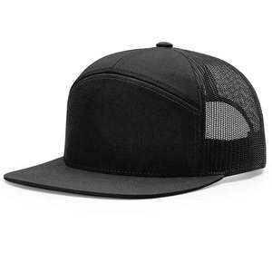 Gorra Trucker de 7 Paneles de Perfil Alto con Frente Sin Costuras y Cierre a Presión, Malla Trasera, Logotipo Personalizado, Parche Bordado, Estilo Urbano, Venta al por Mayor para Hombre, DDP - Product Image 3