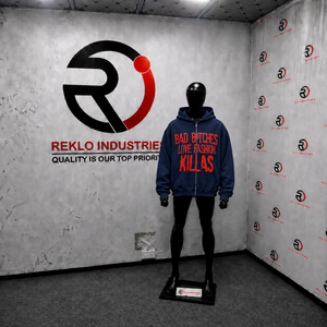 <b>Navy</b> Blue Oversized Zip Up Hoodie Red Graphic Print Unisex Streetwear Fashion Full Zipper Hooded Sweatshirt For <b>Men</b> And Women - Product Image 3