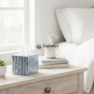 Caja y Soporte para Pañuelos con Incrustaciones de Hueso Ecológicas de Primera Calidad, Accesorio Decorativo de Lujo Hecho a Mano para el Hogar, Tradebyd - Product Image 2