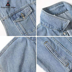 Chaleco vaquero para hombre, corte ajustado, informal, sin mangas, azul lavado, estilo urbano, venta al por mayor - Product Image 5