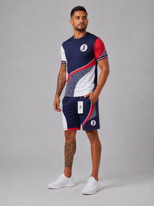 Men Summer Set Lightweight Breathable Two Piece Outfit Short Sleeve <b>T</b> <b>Shirt</b> And Comfortable Shorts For Casual Wear Fitness - Product Image 2
