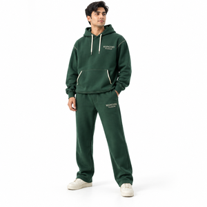 Conjunto Deportivo Unisex 100% Algodón, Sudadera con Capucha y Pantalones Joggers, Corte Holgado, Largo Completo, Color Sólido, Ropa Casual de Verano, Bolsillos Laterales, Ecológico - Product Image 4
