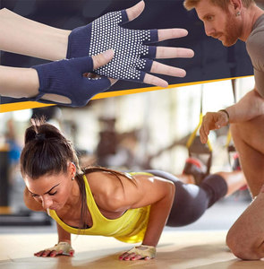 Professional <b>Half</b> Finger Weightlifting Gloves Anti <b>Slip</b> Gym Training Workout Gloves with Breathable Mesh Custom Logo - Product Image 2